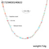 Sweet Fresh Dopamine Beaded Women's Necklace With Trendy Colorful Natural Stone Stainless Steel Clavicle Chain In Geometric Design Electroplated