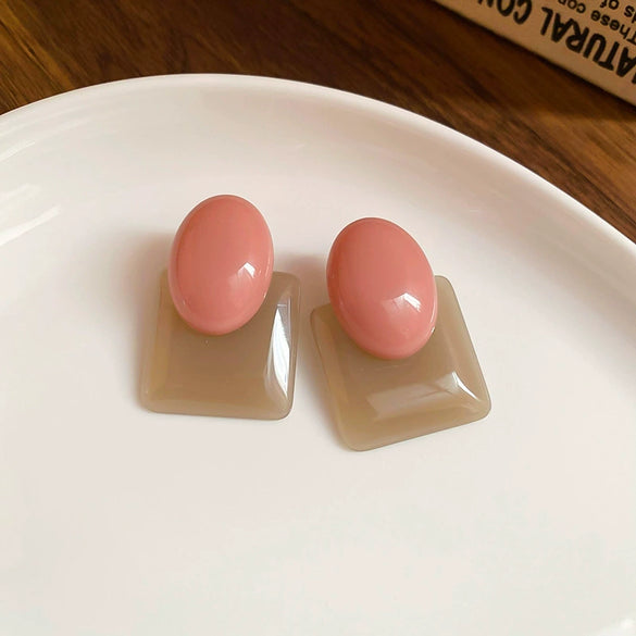 Sweet Fresh Floral Alloy Stud Earrings With Dripping Oil Processing For Women