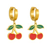 Sweet Fruit Shaped Stainless Steel Women's Earrings With Electroplating