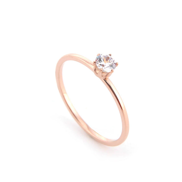 Sweet Geometric Titanium Steel Two In One Women's Couple Ring Set With Electroplated Fashion Design