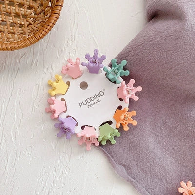 Sweet Handmade Bow Grip Hair Clip For Children Solid Color Mini Princess Hair Accessory In Plastic And Resin