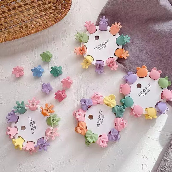 Sweet Handmade Bow Grip Hair Clip For Children Solid Color Mini Princess Hair Accessory In Plastic And Resin