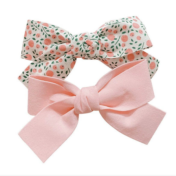 Sweet Handmade Fabric Bow Side Hair Clip Cute No Damage Hair Accessory For Girls And Children