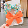 Sweet Handmade Fabric Bow Side Hair Clip Cute No Damage Hair Accessory For Girls And Children