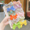 Sweet Handmade Fabric Bow Side Hair Clip Cute No Damage Hair Accessory For Girls And Children