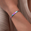 Sweet Heart Shape 201 Stainless Steel Plated Magic Color Bracelets In Bulk
