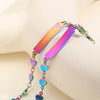 Sweet Heart Shape 201 Stainless Steel Plated Magic Color Bracelets In Bulk