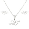 Sweet Heart Shape Stainless Steel Plating 18k Gold Plated Jewelry Set
