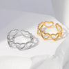 Wholesale Jewelry Sweet Heart Shape 304 Stainless Steel 18K Gold Plated Plating Hollow Out Open Ring