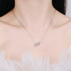 Sweet Heart Shape Sterling Silver Plating Inlay Moissanite Zircon Pendant Necklace