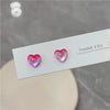 Sweet Heart Shape Synthetic Resin Women'S Ear Studs 1 Pair