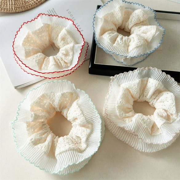 Sweet Lace Doublelayer Hair Band For Women High Elasticity Seiko Design Fabric Material