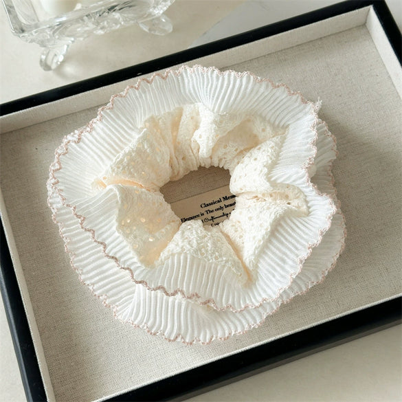 Sweet Lace Doublelayer Hair Band For Women High Elasticity Seiko Design Fabric Material
