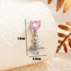 Sweet Love Saturn Pendant Earring Titanium Steel Bow Tie Pattern Zirconia Design For Girls