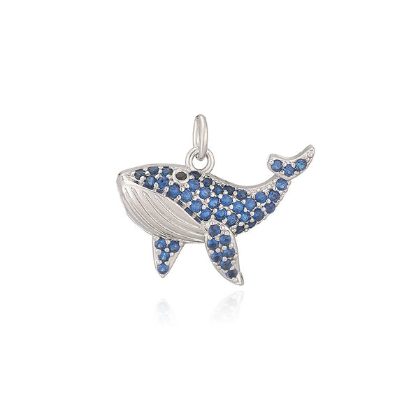 Sweet Ocean Animal Pendant With Whale Starfish Conch Shell And Snowflake Bell Motifs Copper With Zircon Inlay Festive Christmas Jewelry