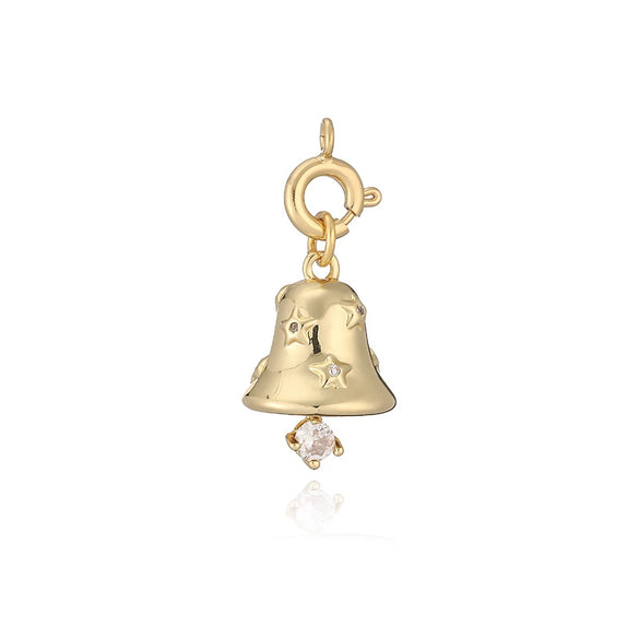 Sweet Ocean Animal Pendant With Whale Starfish Conch Shell And Snowflake Bell Motifs Copper With Zircon Inlay Festive Christmas Jewelry