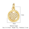 Sweet Pentagram Heart Shape Copper Plating Inlay Zircon 18k Gold Plated Charms Jewelry Accessories
