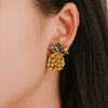 Sweet Pineapple Alloy Earrings Electroplated Fruit Shaped Ear Jewelry For Women