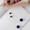 Sweet Simple Alloy Long Drop Earrings With Fluffy Ball Geometric Design Electroplated Fashion Earrings For Women