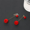 Sweet Simple Alloy Long Drop Earrings With Fluffy Ball Geometric Design Electroplated Fashion Earrings For Women