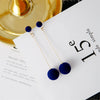 Sweet Simple Alloy Long Drop Earrings With Fluffy Ball Geometric Design Electroplated Fashion Earrings For Women