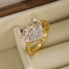Sweet Simple Style Heart Shape Rectangle 18k Gold Plated Zircon Copper Wholesale Open Ring