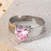 Stainless Steel None Sweet Simple Style Inlay Heart Shape Zircon Open Rings