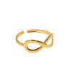 304 Stainless Steel 18K Gold Plated Sweet Simple Style Plating Hollow Out Infinity Open Rings