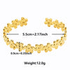 Sweet Simple Style Solid Color Flower 304 Stainless Steel 18K Gold Plated Bangle In Bulk