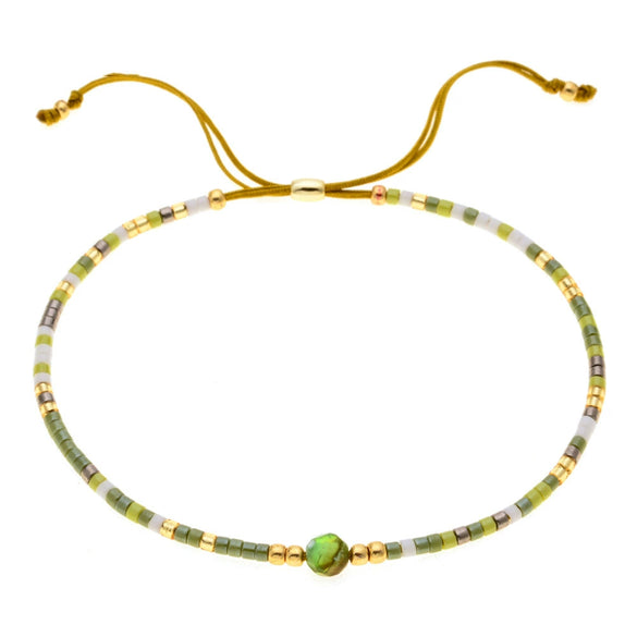 Sweet Simple Women's Handmade Beaded Friendship Rope Bracelet With Miyuki Mixed Color Beads Glass Glaze Material Geometric Pattern Hand Woven