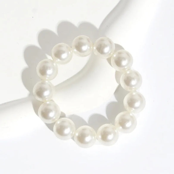 Sweet Solid Color Imitation Pearl Hair Tie 1 Piece