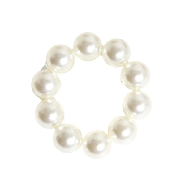 Sweet Solid Color Imitation Pearl Hair Tie 1 Piece