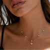 Sweet Stainless Steel Flower Geometric Pendant Necklace With Delicate Plated Collarbone Chain And Lobster Clasp For Women
