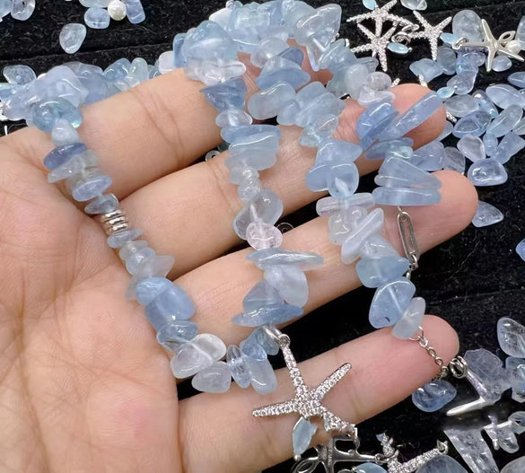 Sweet Star Copper Beaded Plating Earrings Necklace