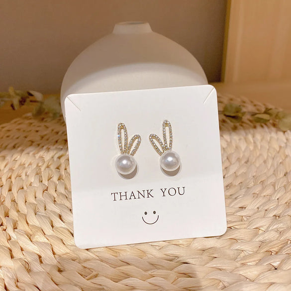 Sweet Star Heart Shape Bow Knot Copper Inlay Artificial Pearls Rhinestones Opal Earrings 1 Pair