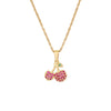 Sweet Strawberry Cherry Pendant Fashion Stainless Steel Clavicle Chain Jewelry With Fruit Pattern