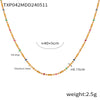 Sweet Style Mini Design Oil Dropping Bead Titanium Steel Necklace Bracelet Anklet Set For Women With Geometric Style And Electroplating Treatment