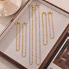 Sweet Style Mini Design Oil Dropping Bead Titanium Steel Necklace Bracelet Anklet Set For Women With Geometric Style And Electroplating Treatment