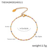 Sweet Style Mini Design Oil Dropping Bead Titanium Steel Necklace Bracelet Anklet Set For Women With Geometric Style And Electroplating Treatment