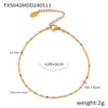 Sweet Style Mini Design Oil Dropping Bead Titanium Steel Necklace Bracelet Anklet Set For Women With Geometric Style And Electroplating Treatment