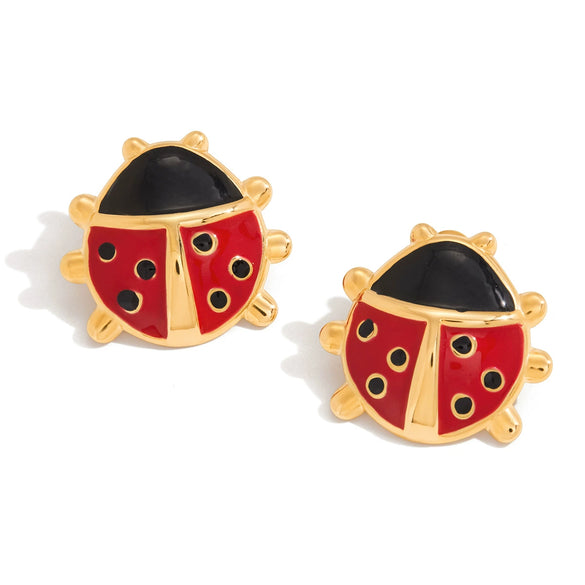 Sweet Style Stainless Steel And Titanium Steel Insect And Butterfly Dragonfly Dripping Oil Earrings For Women
