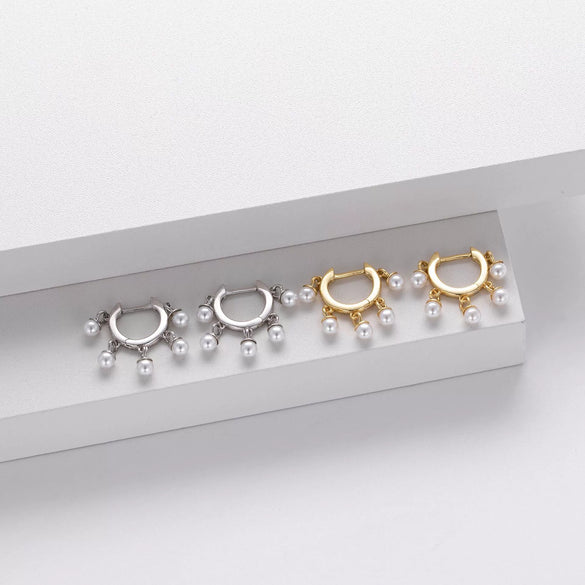Sweet Style 925 Sterling Silver Pearl Earrings For Women