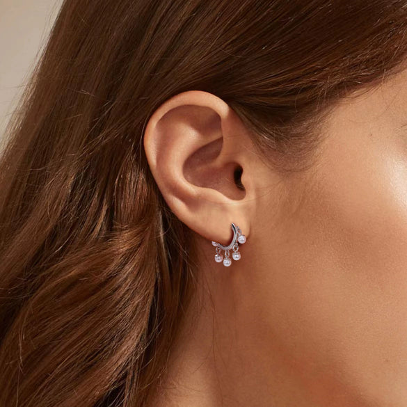 Sweet Style 925 Sterling Silver Pearl Earrings For Women
