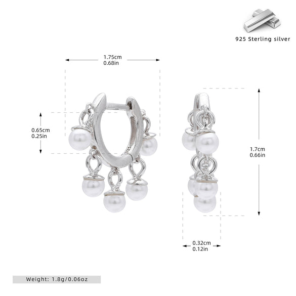 Sweet Style 925 Sterling Silver Pearl Earrings For Women