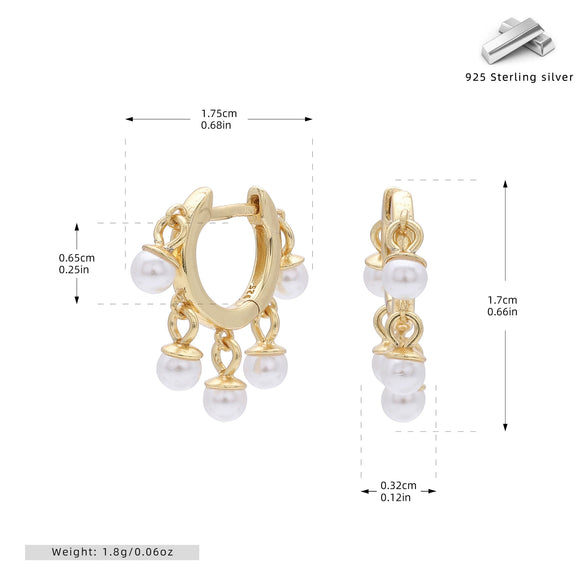 Sweet Style 925 Sterling Silver Pearl Earrings For Women