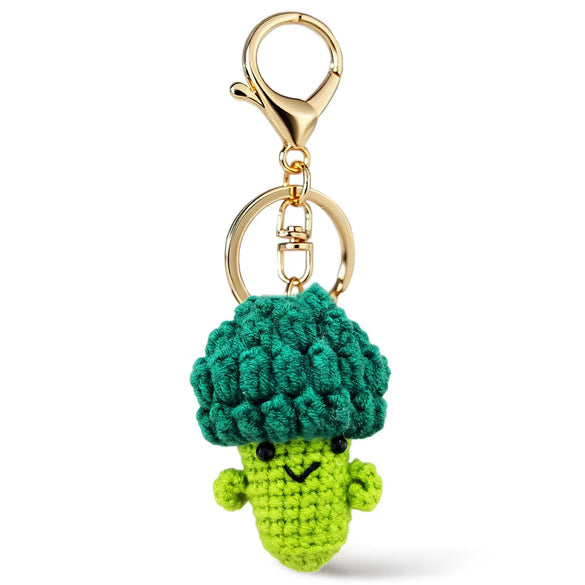Sweet Style Sunflower And Rose Bouquet Hand Knitted Yarn Keychain Pendant With Copper Accent Gift For Women