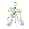Sweet Style Sunflower And Rose Bouquet Hand Knitted Yarn Keychain Pendant With Copper Accent Gift For Women