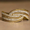 Swing Arm Ring Copper Geometric Zircon Casual Style For Women