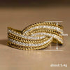 Swing Arm Ring Copper Geometric Zircon Casual Style For Women