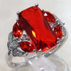Synthetic Gemstone Zirconia Crown Ring Electroplated Metal Geometric Engagement Jewelry For Unisex